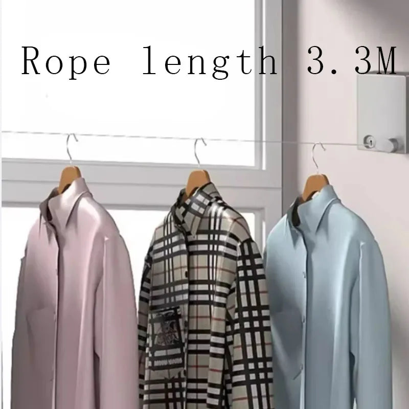 Retractable Clothesline Stainless Seel Pull-Out Clothes-Drying Machine Rope Space-Saving Clothes Drying Rack For Household