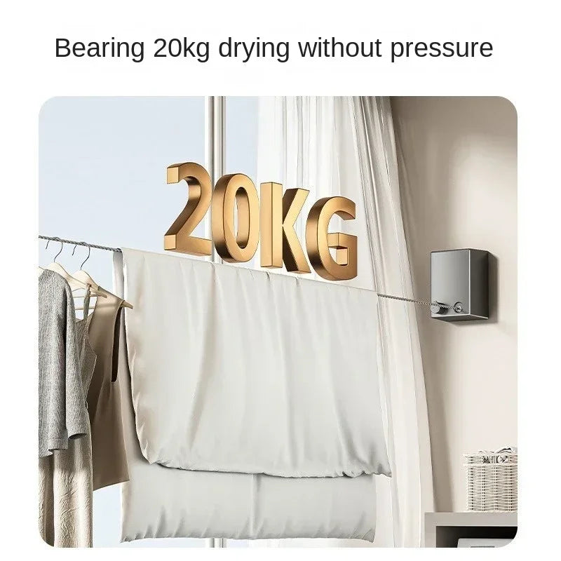 Retractable Clothesline Stainless Seel Pull-Out Clothes-Drying Machine Rope Space-Saving Clothes Drying Rack For Household